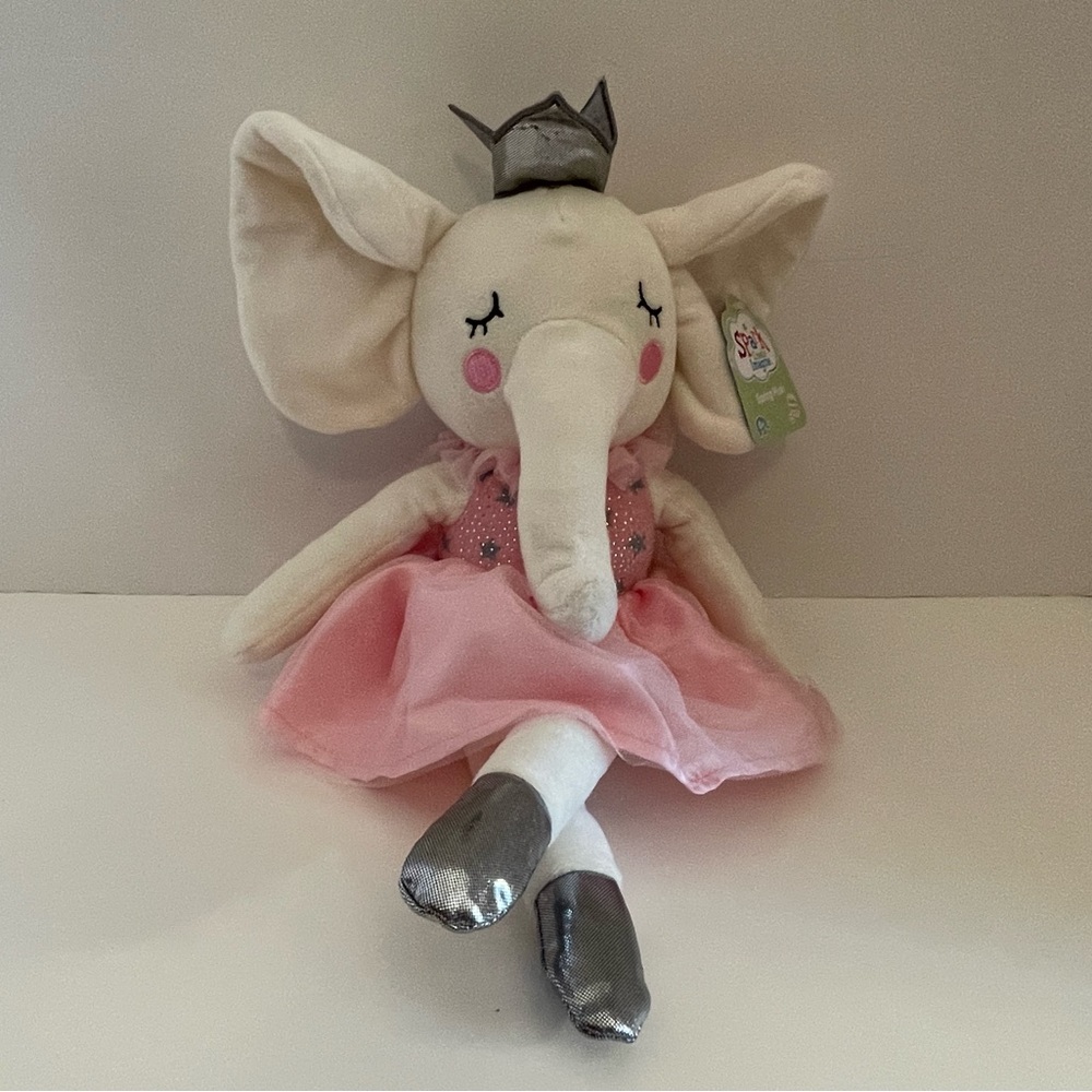Spark Create Imagine Plush 16” Elephant Princess/Ballerina w/Crown